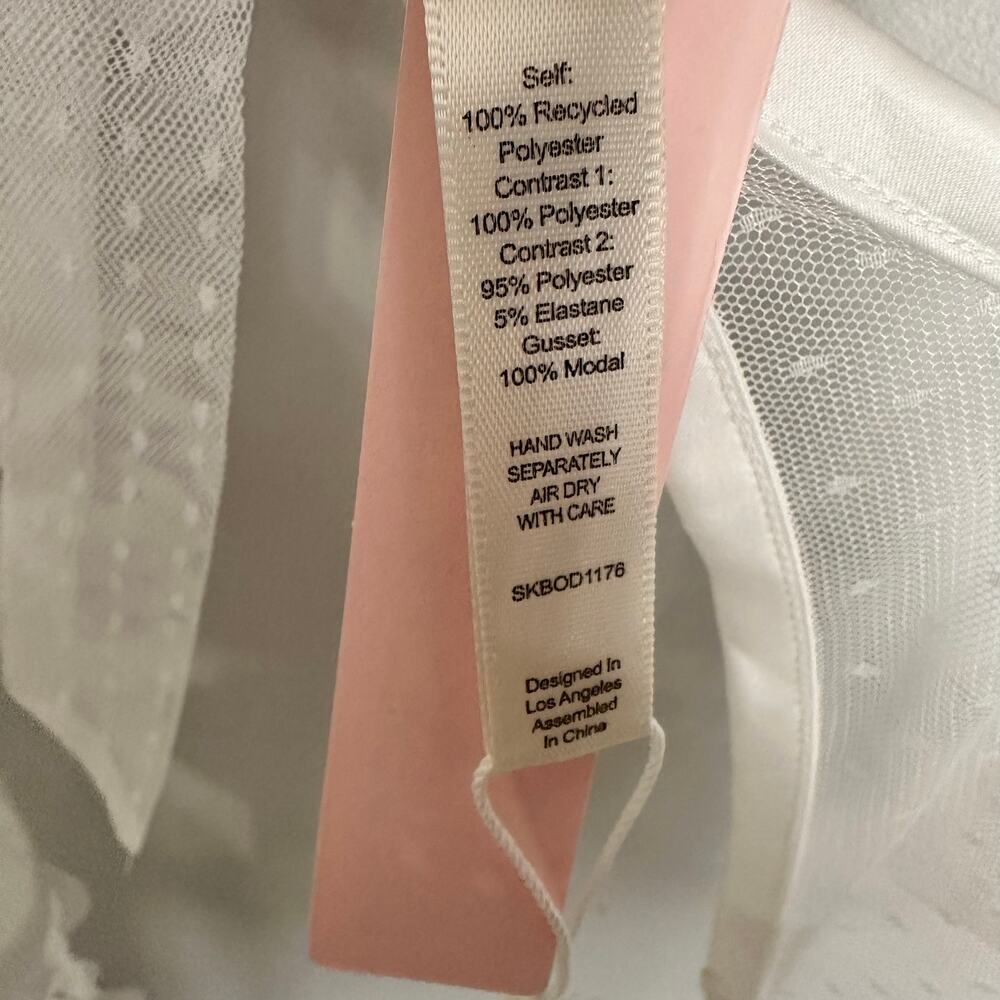For Love & Lemons Eternal Rose Lace Ribbons Teddy Sz 8/10 Large Bridal White NWT - Picture 6 of 15